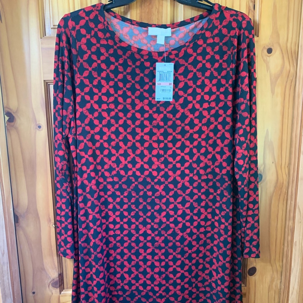 NWT Micheal Kors Dress 2xl Black and Red